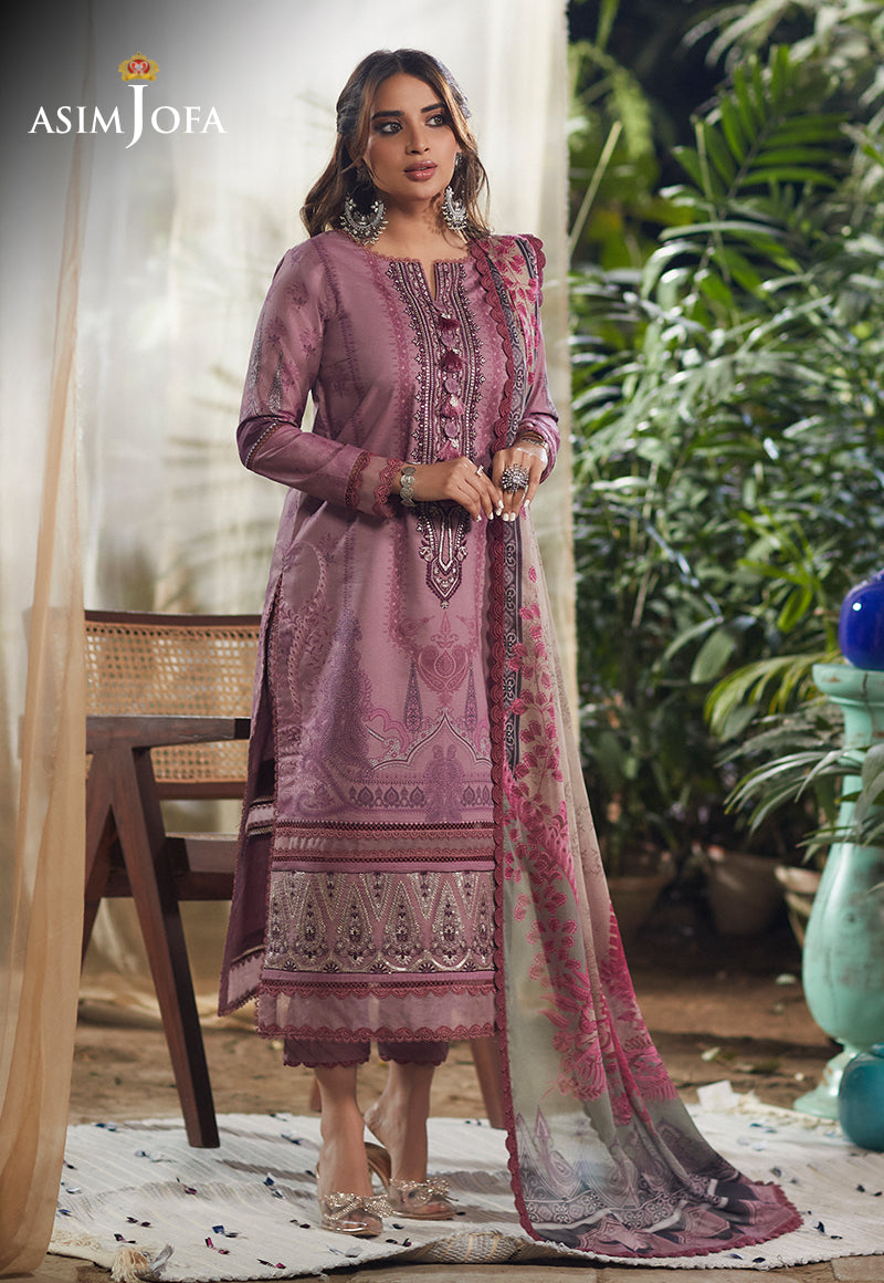 AJSD-19 EMBROIDERED LAWN Stitched 3 PCS