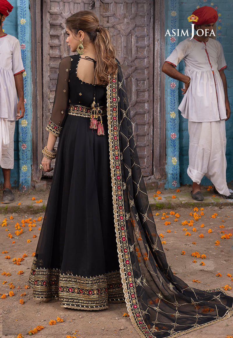 AJABD-25 EMBROIDERED CHIFFON STITCHED 3 PCS