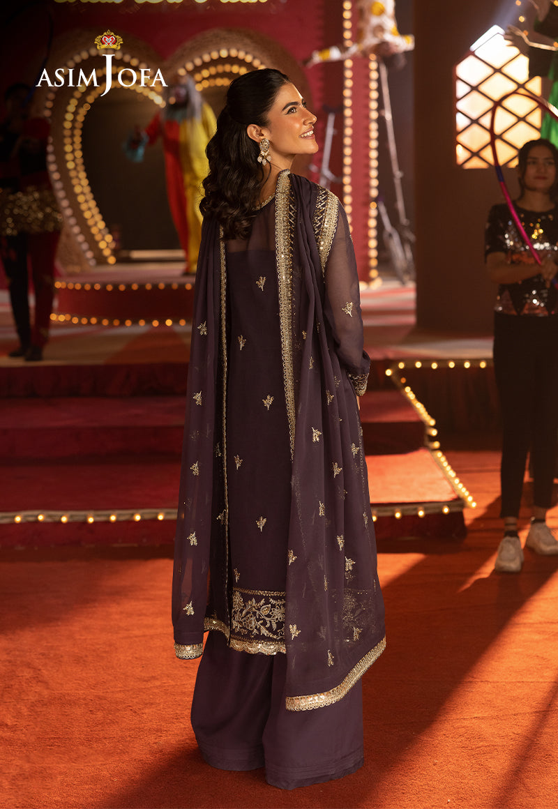 AJLFD-01 EMBROIDERED CHIFFON Stitched 3 PCS