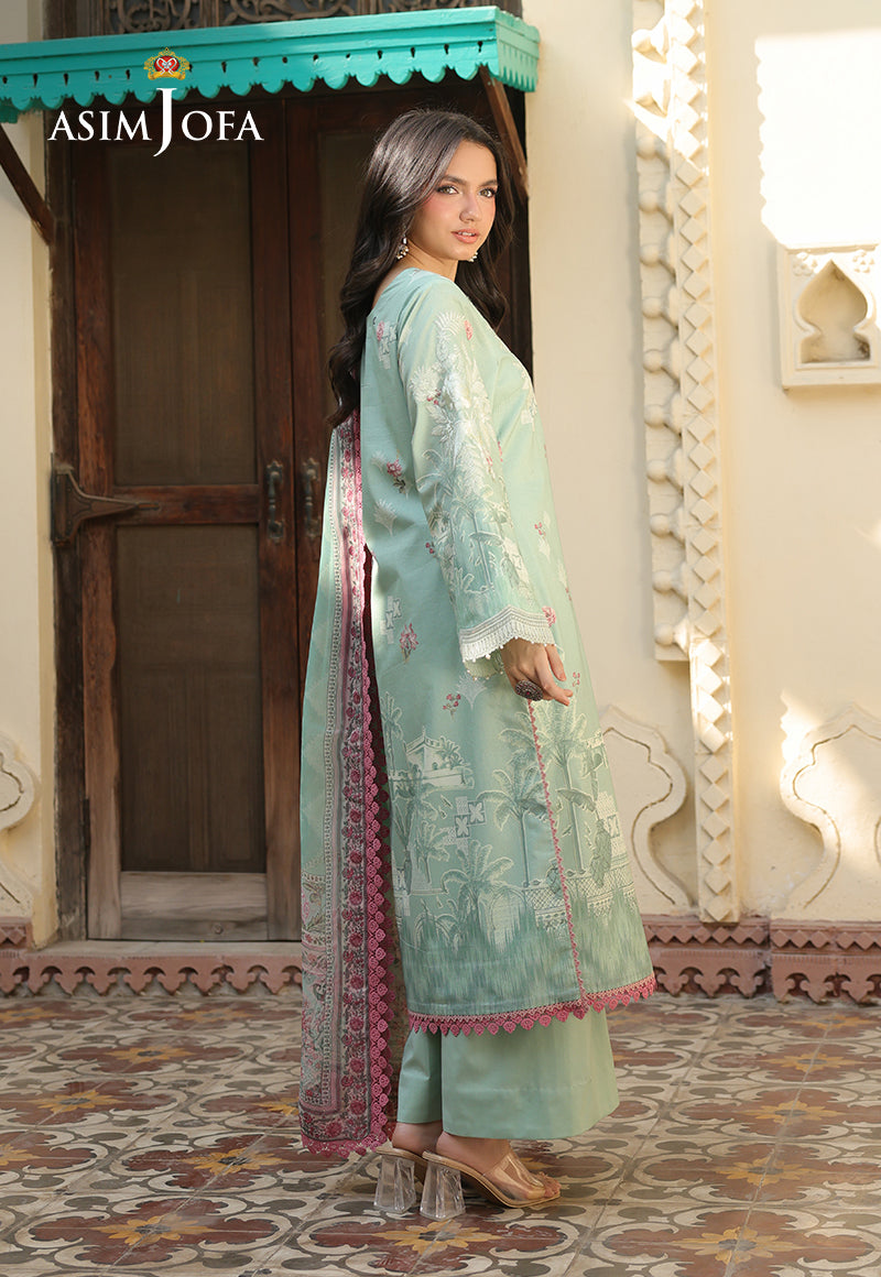 AJUBFD-24 PRINTED EMBROIDERED LAWN STITCHED 2 PCS