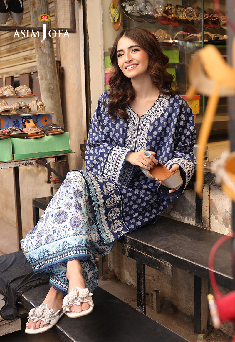 AJUBFD-28 PRINTED EMBROIDERED LAWN STITCHED 2 PCS