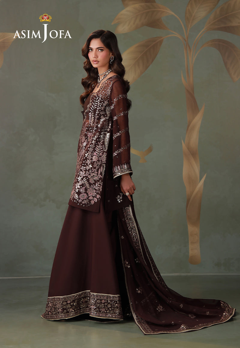 AJULDD-12 Embroidered Chiffon Stitched 3 Pcs