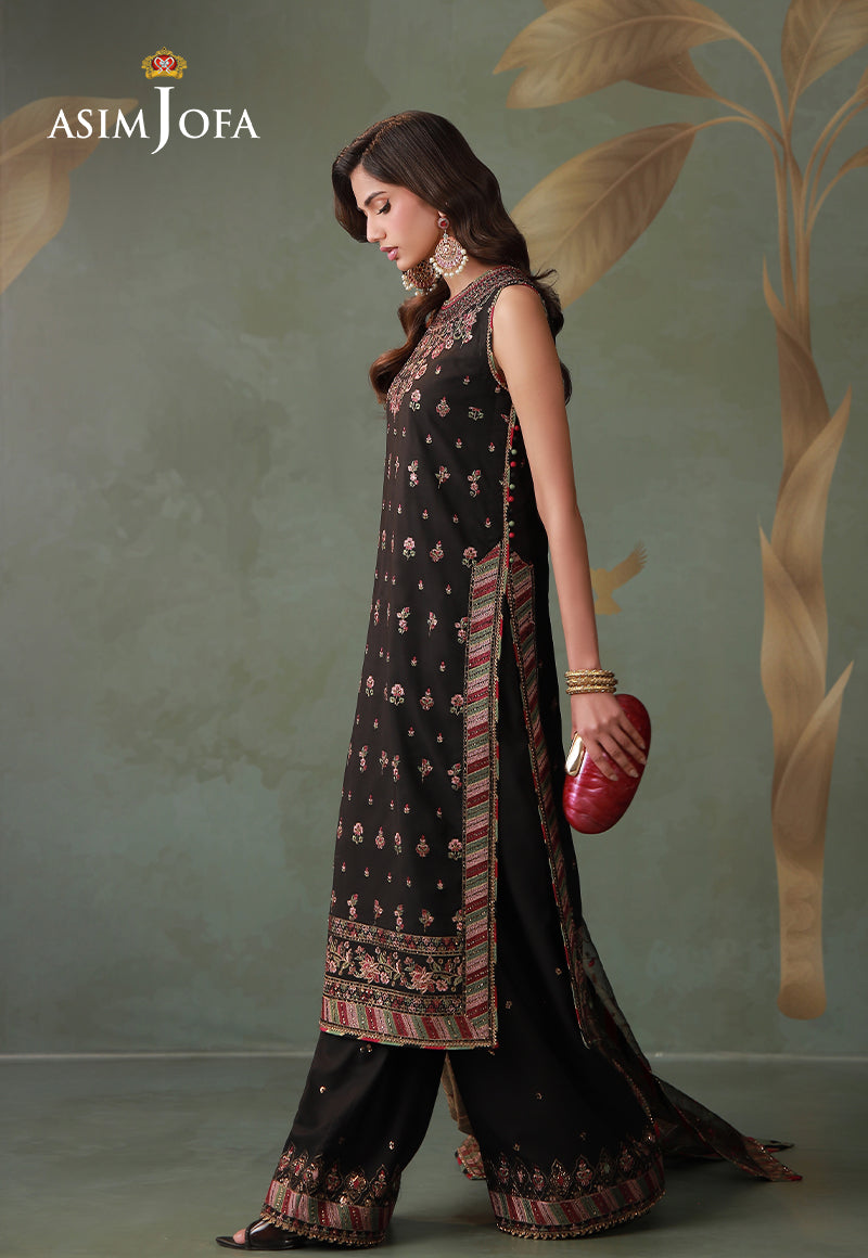 AJULDD-05 Embroidered Boski Silk Stitched 3 Pcs