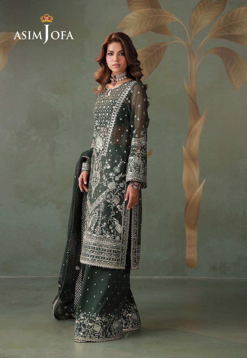 AJULDD-11 Embroidered Chiffon Stitched 3 Pcs