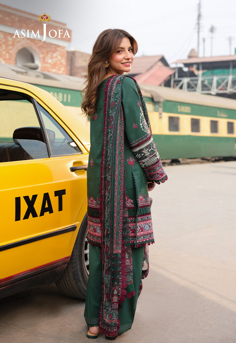 AJUBFD-41 PRINTED EMBROIDERED LAWN Stitched 3 PCS