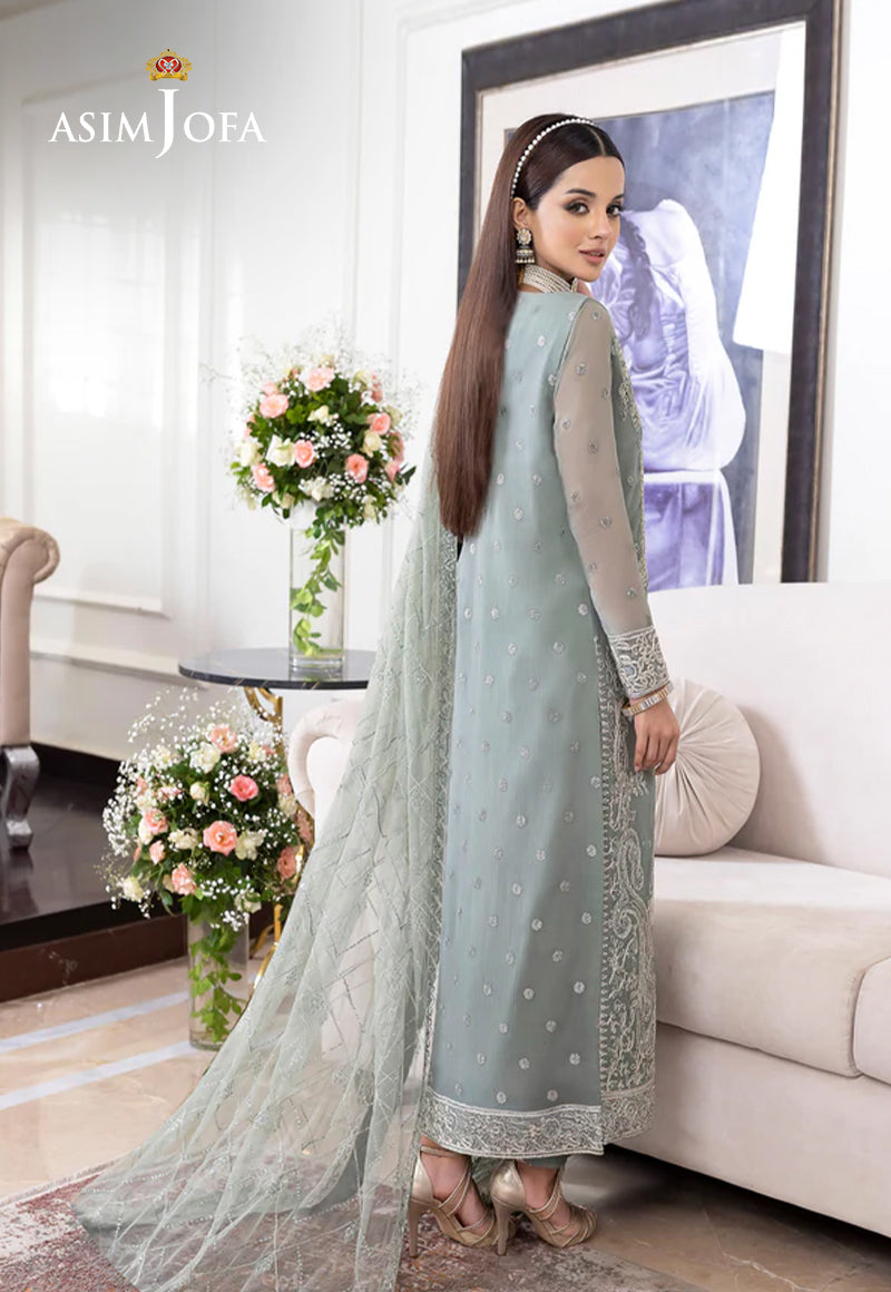AJJMB-20 EMBROIDERED CHIFFON , ORGANZA STITCHED 3 PCS