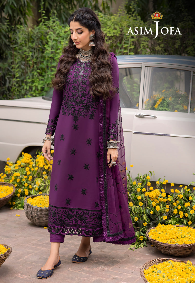 AJSWD-03 EMBROIDERED STITCHED 3 PCS