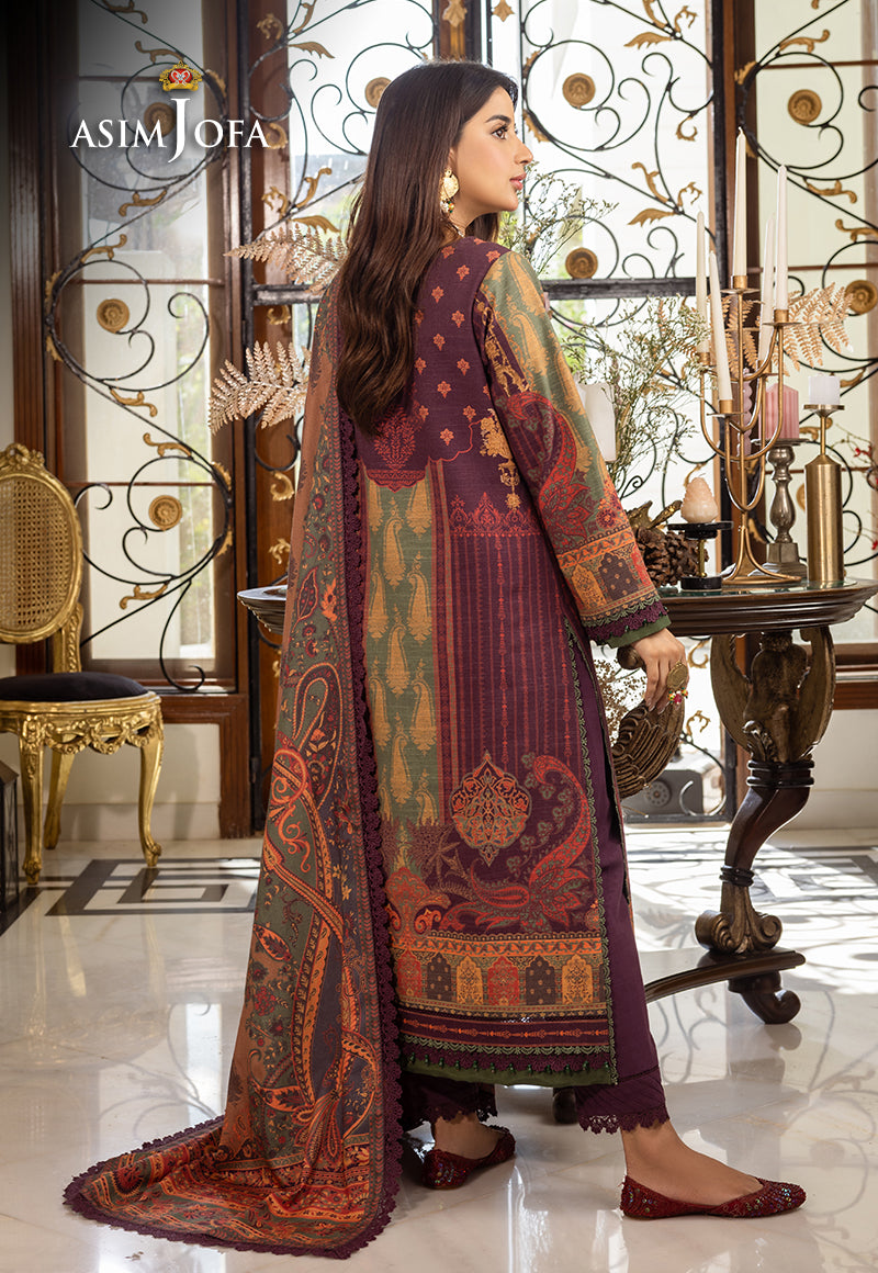 AJIWP-07 PRINTED KHADDAR-STITCHED 3 PCS