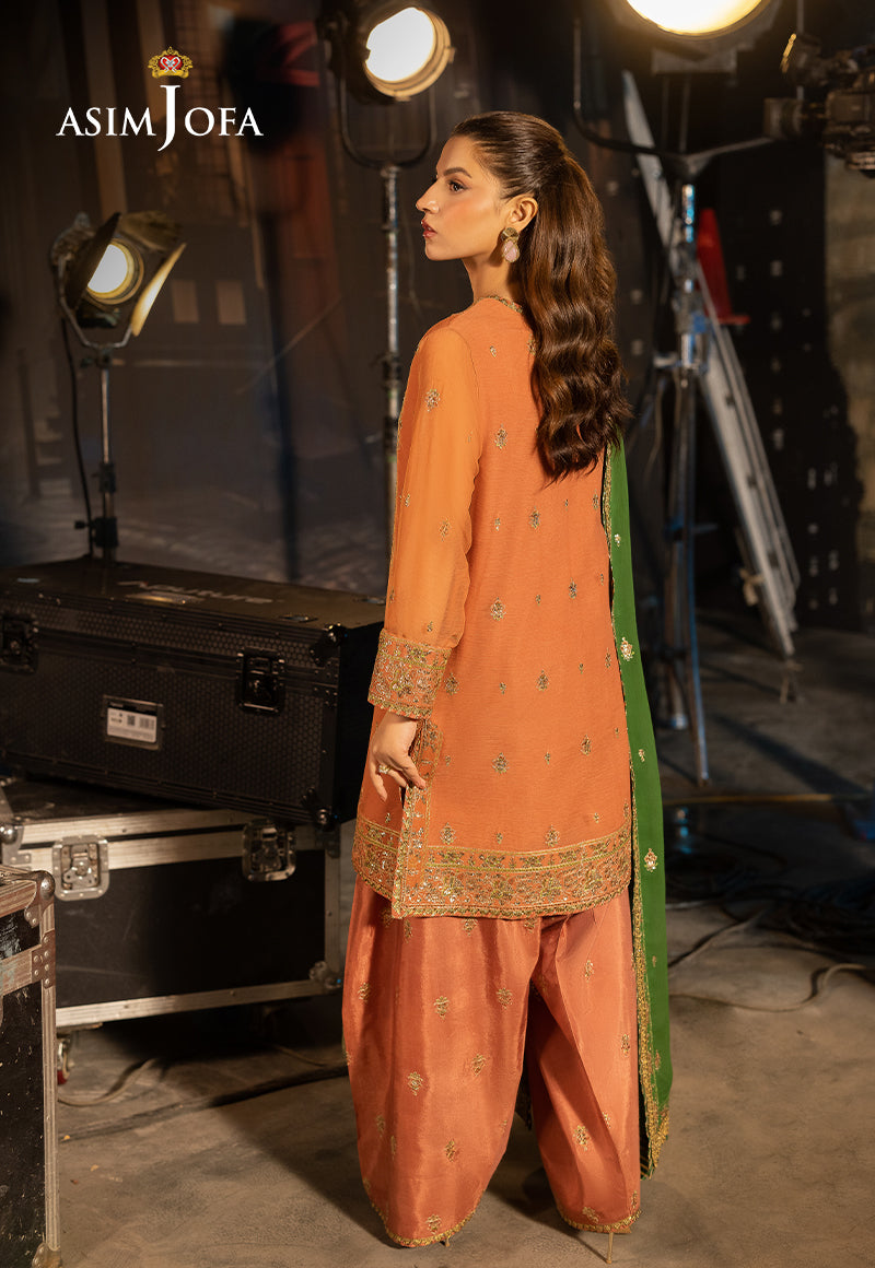 AJLFD-03 EMBROIDERED CHIFFON Stitched 3 PCS