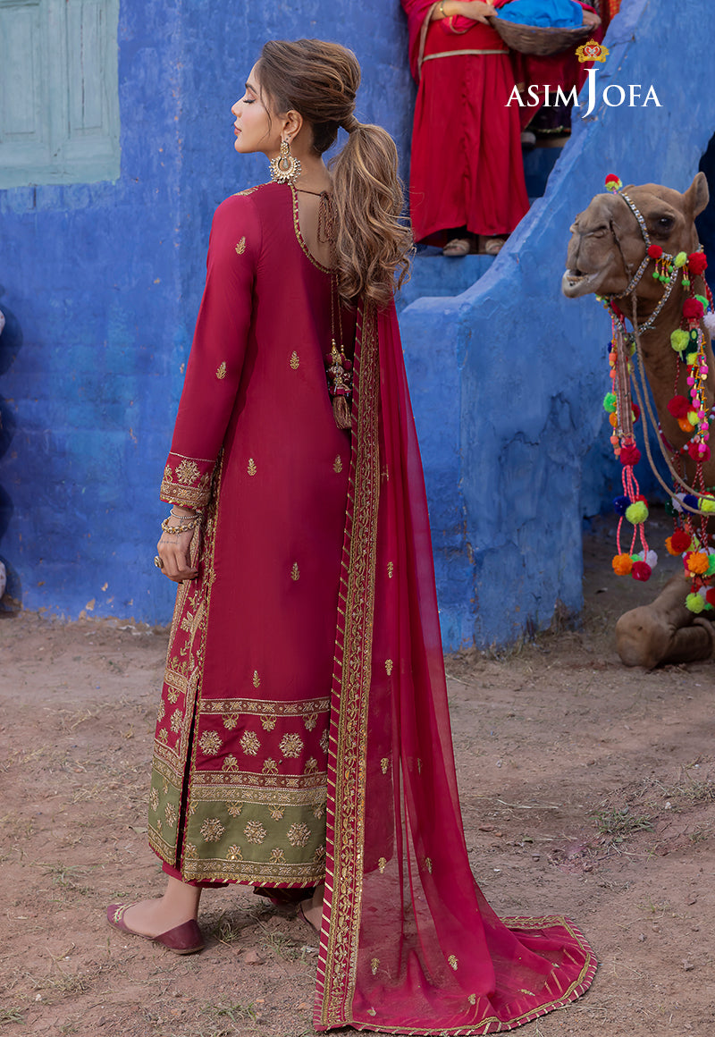 AJAB-13 EMBROIDERED LAWN SILK 3 PCS