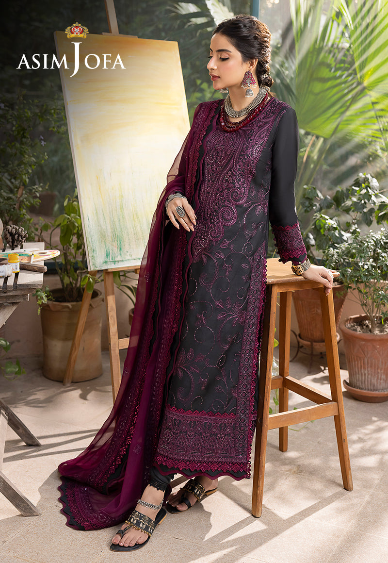 AJSWD-16 EMBROIDERED LAWN SILK STITCHED 1 PC