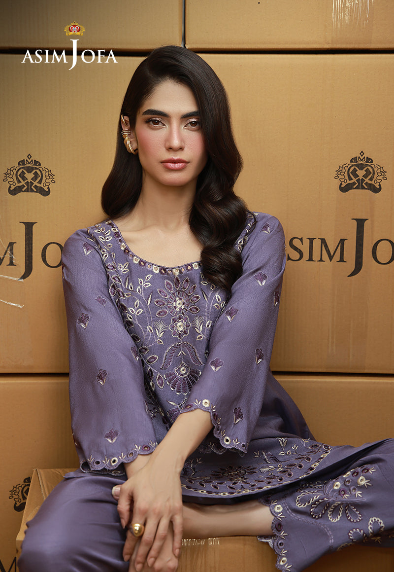 AJLPF-09 Embroidered Raw Silk Stitched 2pcs