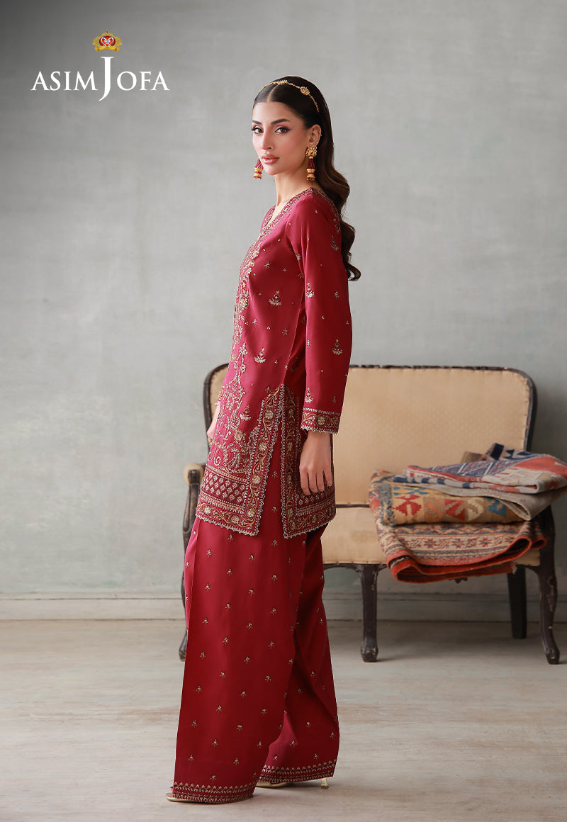 AJLPN-09 Embroidered Poly Silk Stitched 2pcs