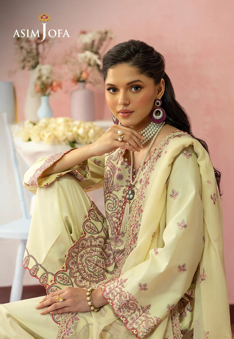 AJULW-09 Embroidered Lawn Unstitched 3 Pcs