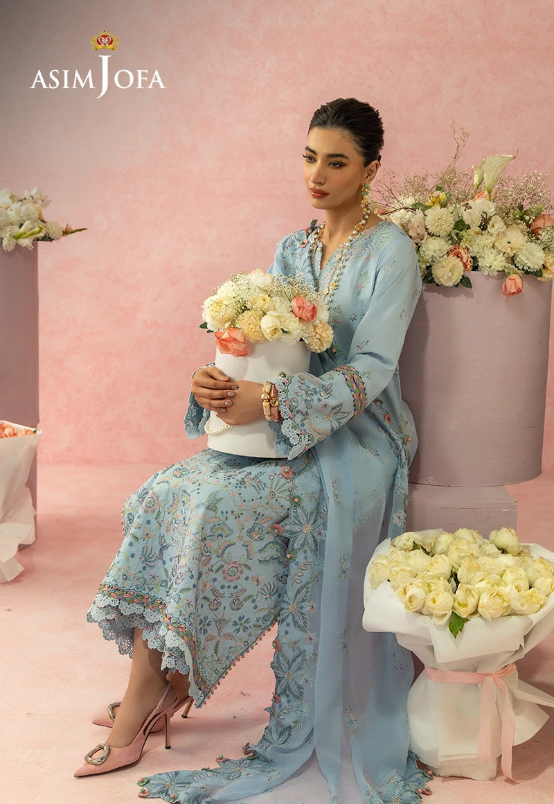 AJULW-10 Embroidered Lawn Unstitched 3 Pcs