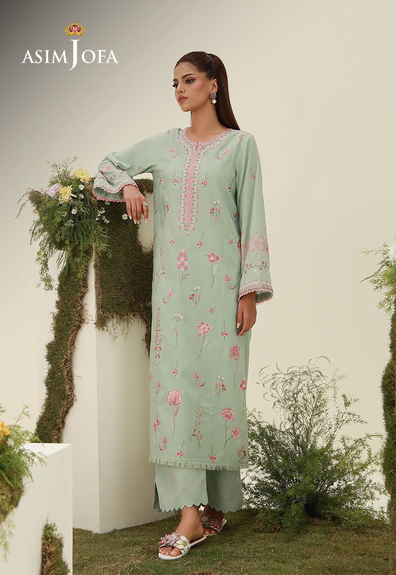 AJPB-239 Embroidered Raw Silk Stitched 2pcs