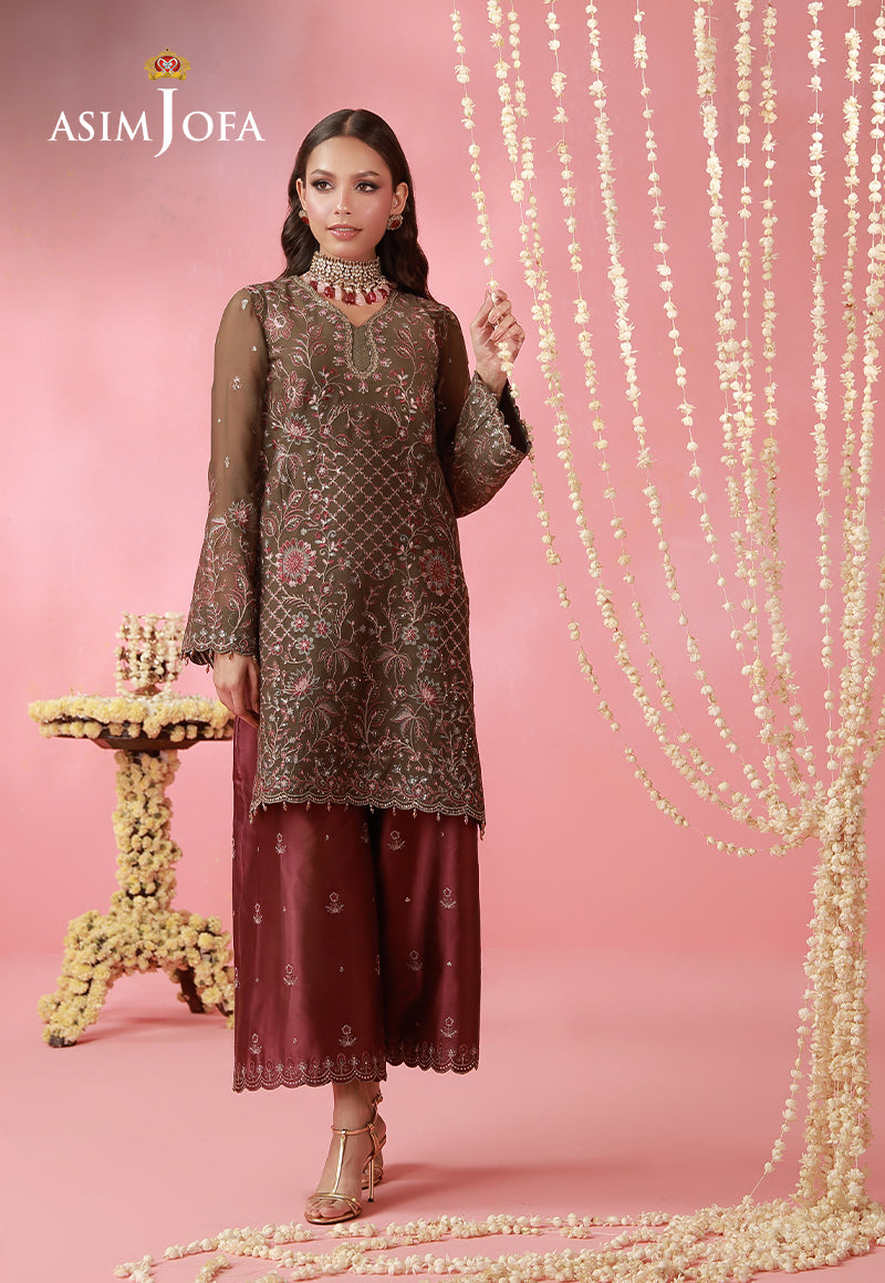 AJUFC-17 Embroidered Chiffon Unstitched 2 Pcs