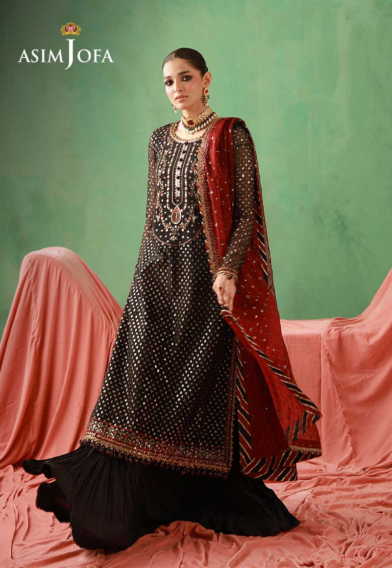 AJULFH-01 Embroidered Chiffon Unstitched 3 Pcs