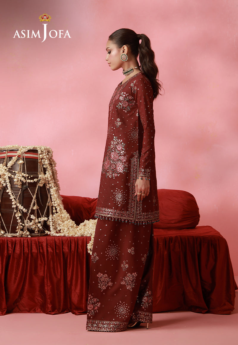 AJUFC-19 Embroidered Boski Silk Unstitched 2 Pcs