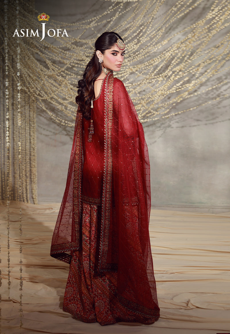 AJULFE-08 Embroidered Poly Net Unstitched 3 Pcs