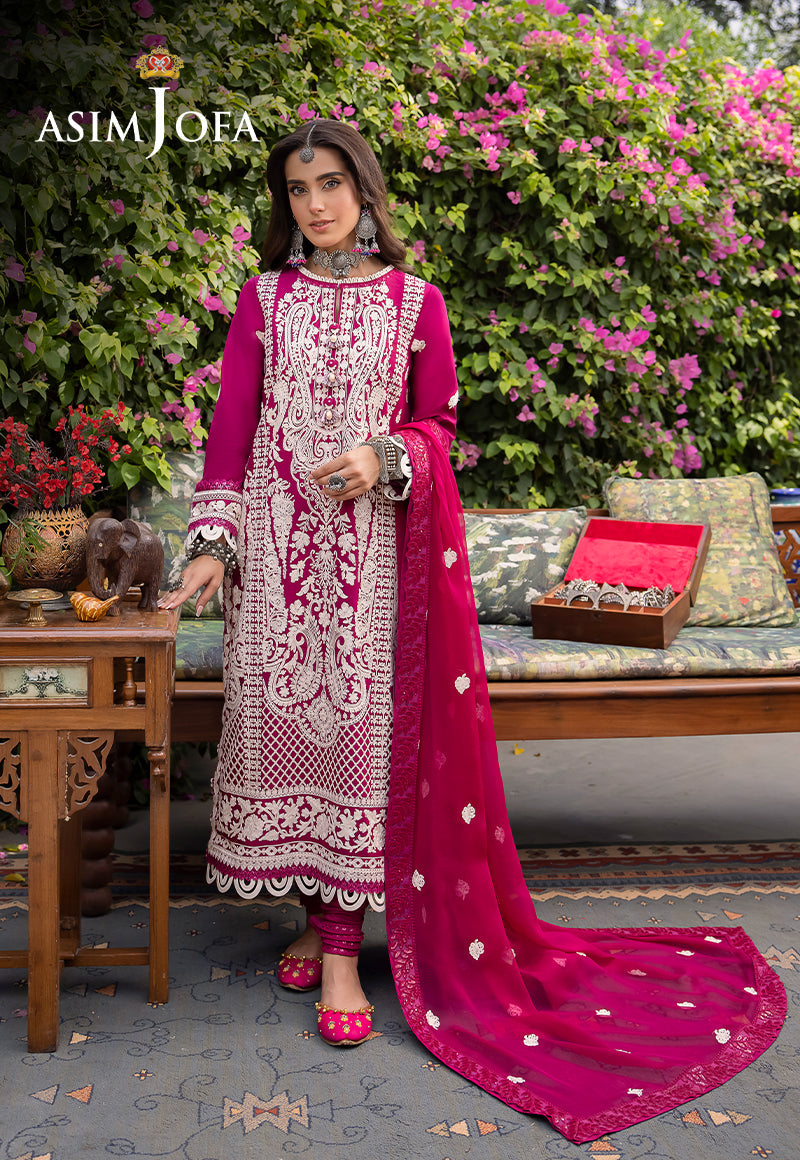 AJSWP-18 STITCHED EMBROIDERED LAWN SILK 3 PCS