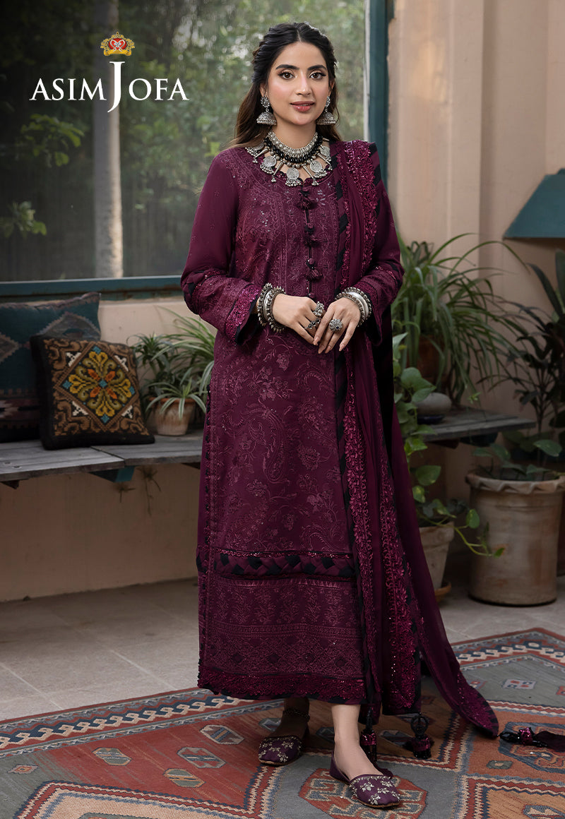 AJSWP-05 EMBROIDERED LAWN SILK STITCHED 3 PCS