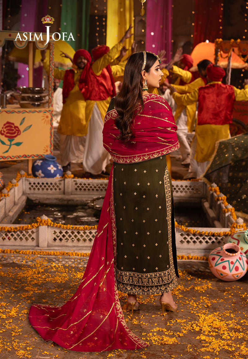 AJCDB-27 EMBROIDERED CHIFFON STITCHED 3 PCS