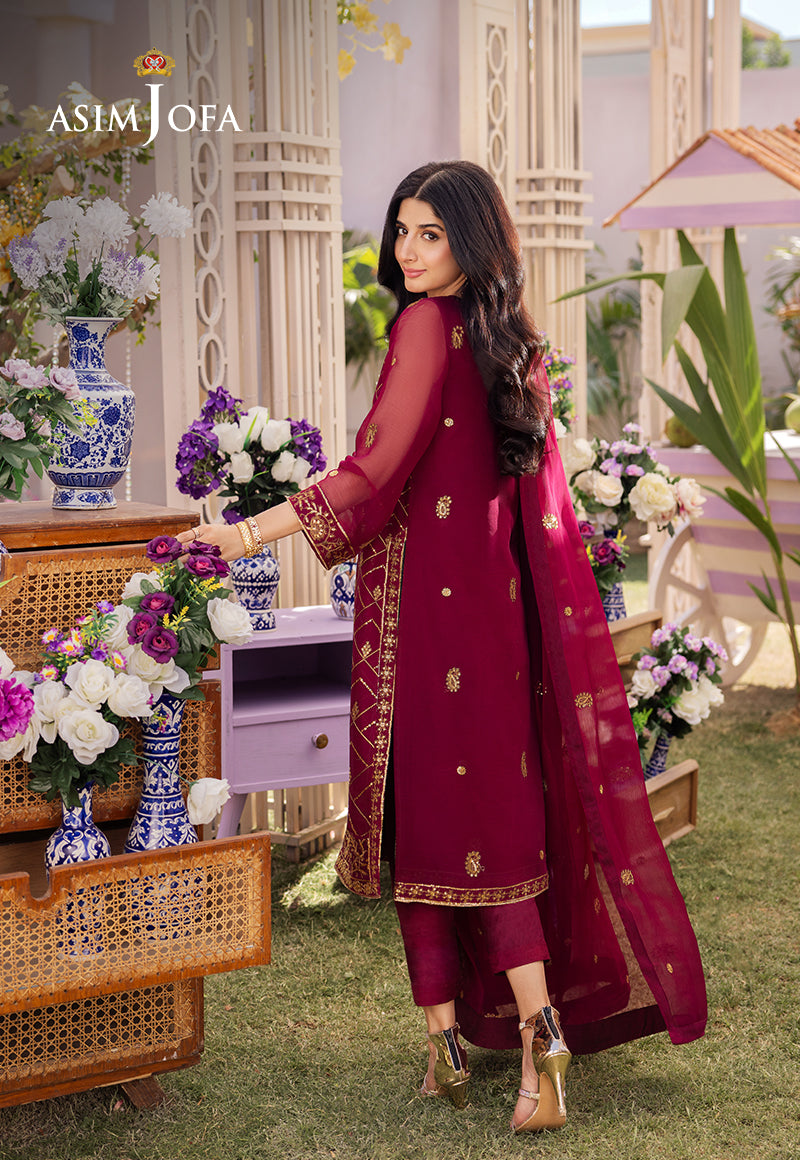 AJCFB -01 EMBROIDERED CHIFFON STITCHED 3 PCS