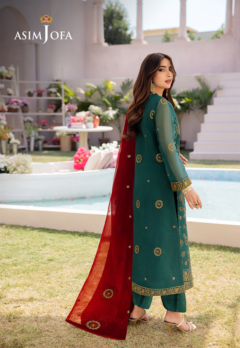 AJCFB-11 EMBROIDERED CHIFFON STITCHED 3 PCS