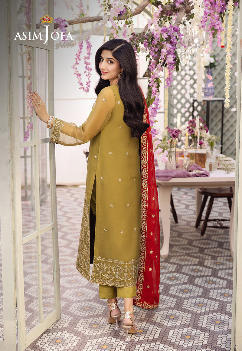 AJCFB-26 EMBROIDERED CHIFFON STITCHED 3 PCS