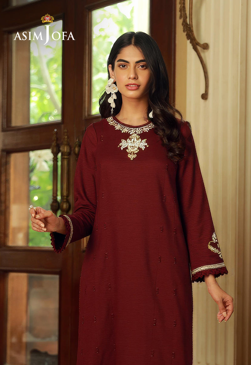 AJDSAI-150 EMBROIDERED RAW SILK STITCHED 1 PC