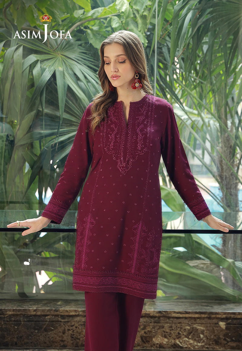 AJDSAI-152 EMBROIDERED RAW SILK STITCHED 3 PCS