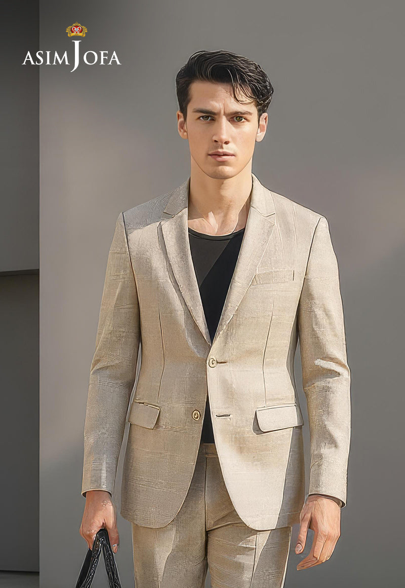 AJDSAI-198 BEIGE SUIT STITCHED 2 PCS