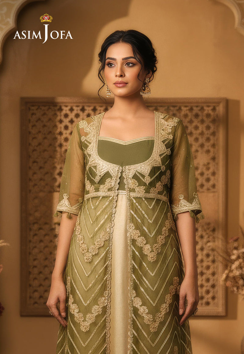 AJDSAI-307 EMBROIDERED ORGANZA STITCHED 1 PC