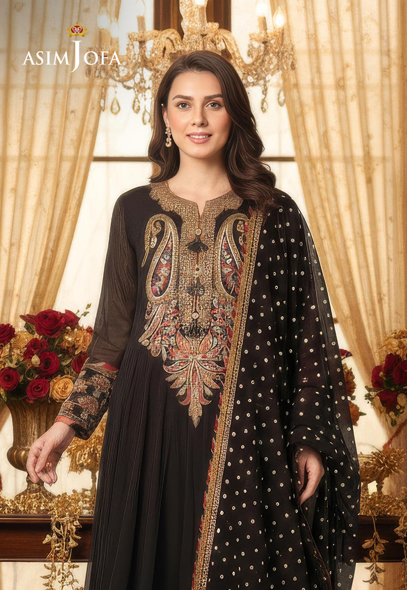 AJDSAI-316 EMBROIDERED CHIFFON STITCHED 1 PC