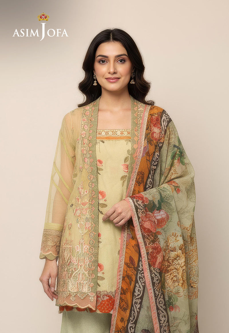 AJDSAI-333 EMBROIDERED LAWN STITCHED 4 PCS