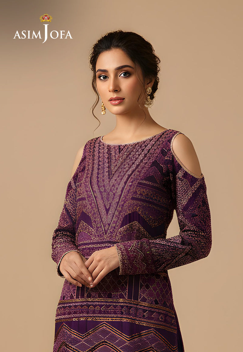 AJDSAI-345 KHADI NET STITCHED 2 PCS