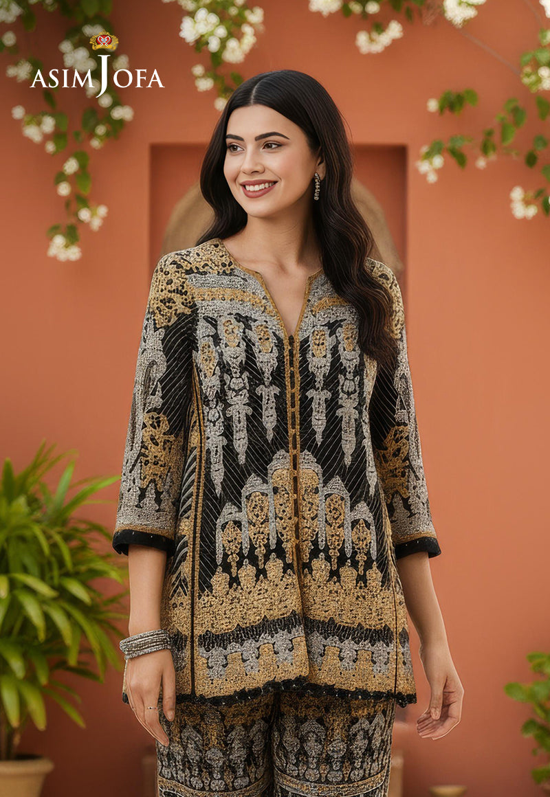 AJDSAI-380 EMBROIDERED CHIFFON STITCHED 1 PC