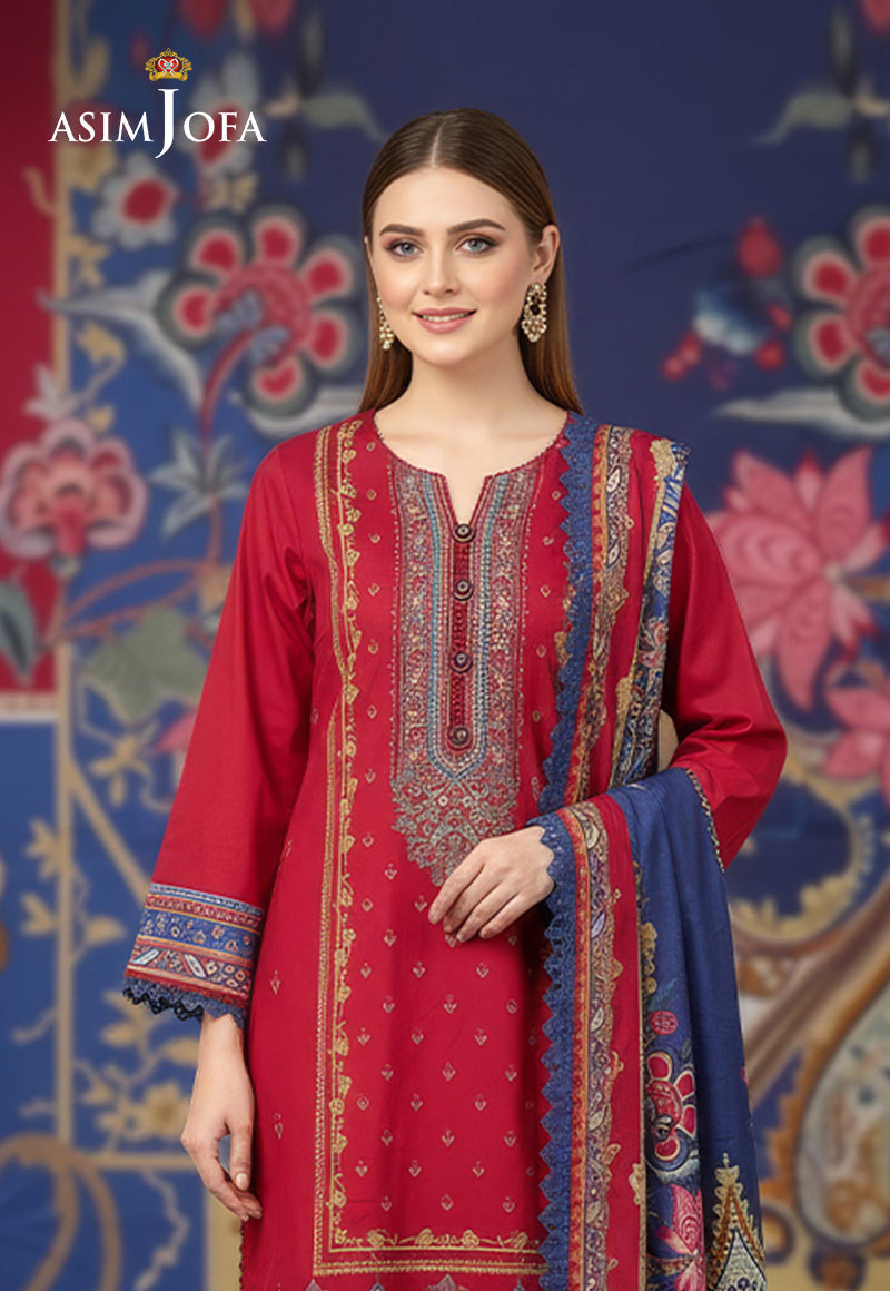 AJDSAI-444 LAWN STITCHED 3 PCS