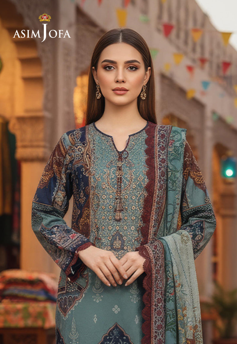 AJDSAI-542 EMBROIDERED DOBBY STITCHED 3 PCS