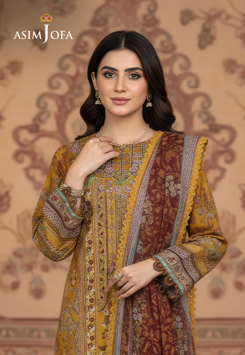AJDSAI-543 EMBROIDERED LAWN STITCHED 3 PCS