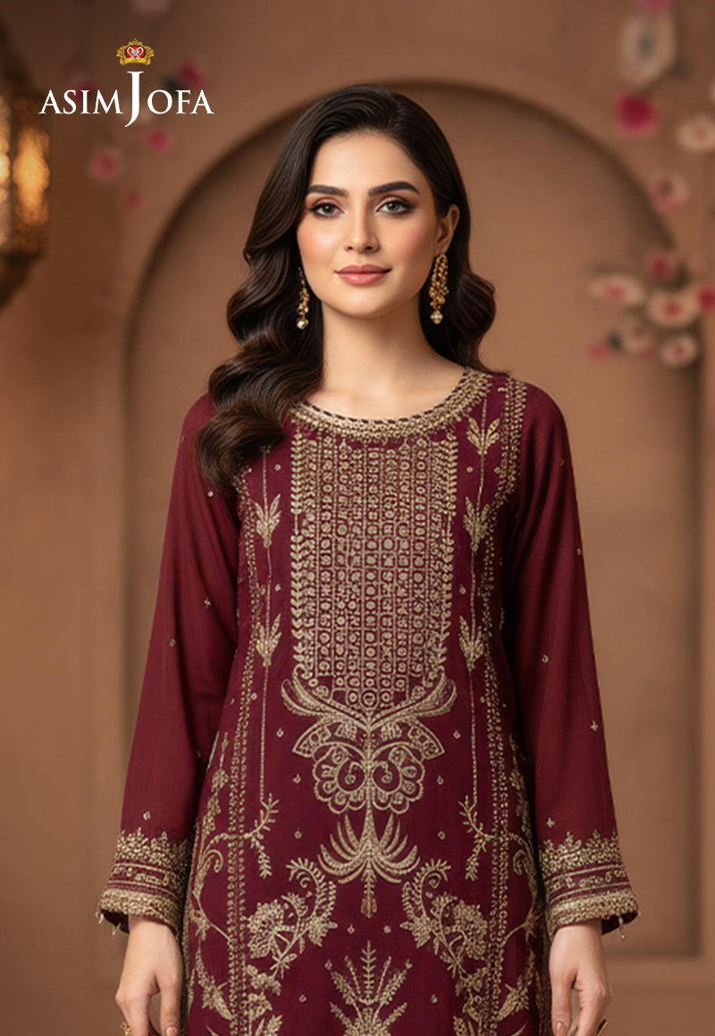 AJDSAI-545 EMBROIDERED CHIFFON STITCHED 1 PC