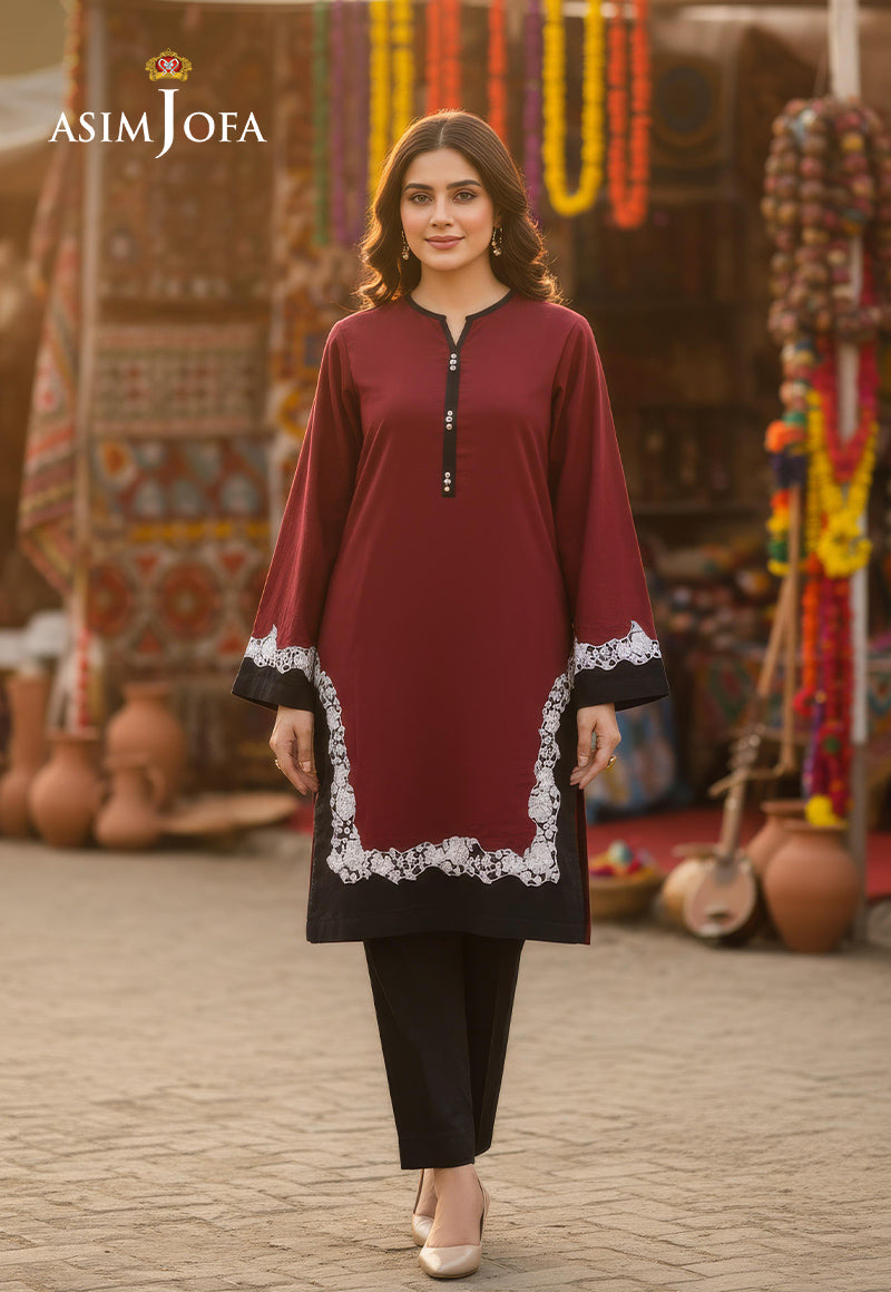 AJDSAI-555 EMBROIDERED LAWN STITCHED 1 PC