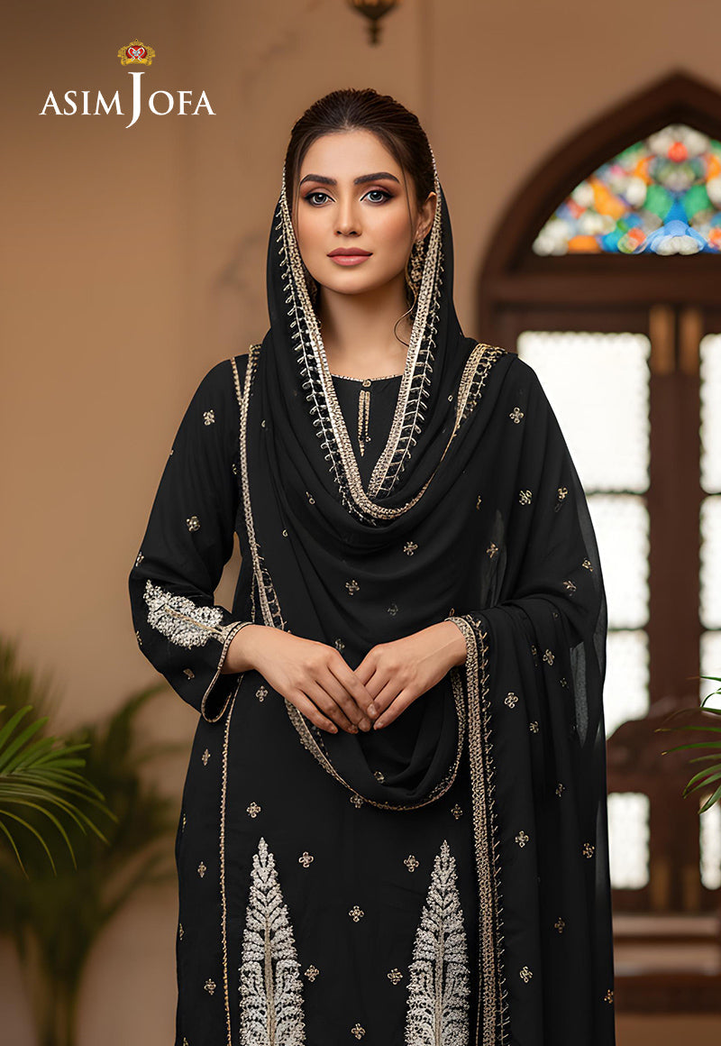 AJDSAI-556 EMBROIDERED DOBBY STITCHED 2 PCS