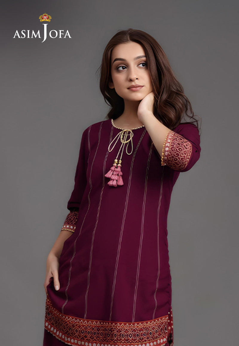 AJDSAI-595 EMBROIDERED STITCHED 3 PCS