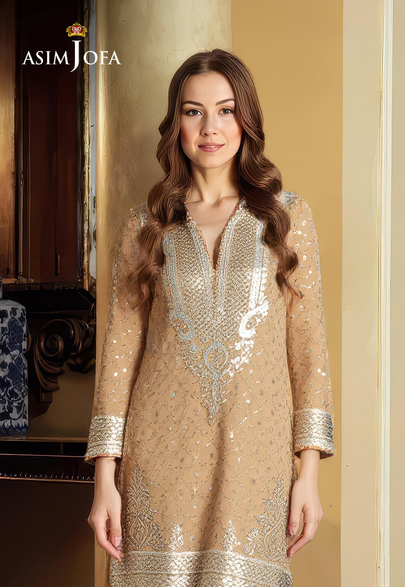 AJDSAI-61 EMBROIDERED NET STITCHED 3 PCS