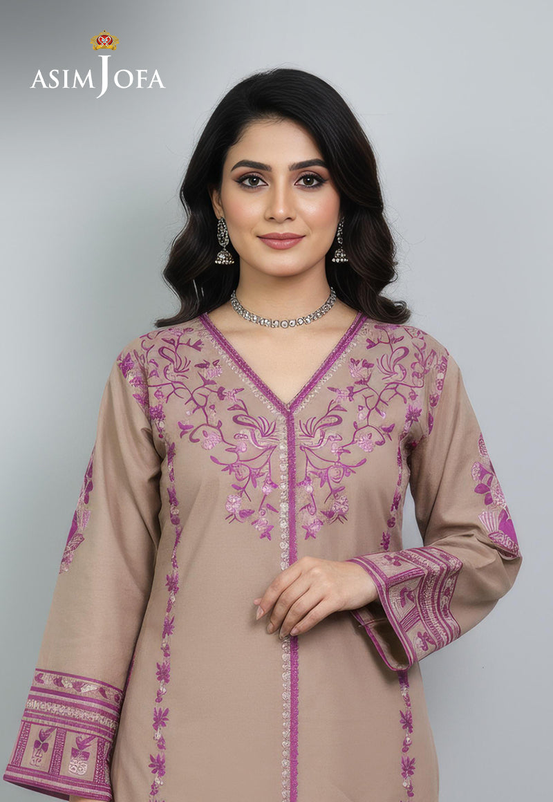 AJDSAI-633 EMBROIDERED RAW SILK STITCHED 1 PC