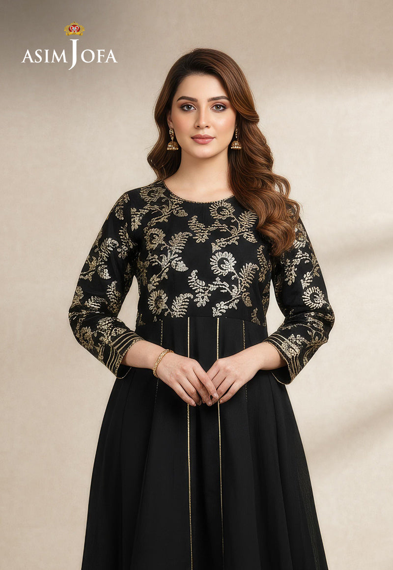 AJDSAI-643 EMBROIDERED CHIFFON STITCHED 2 PCS