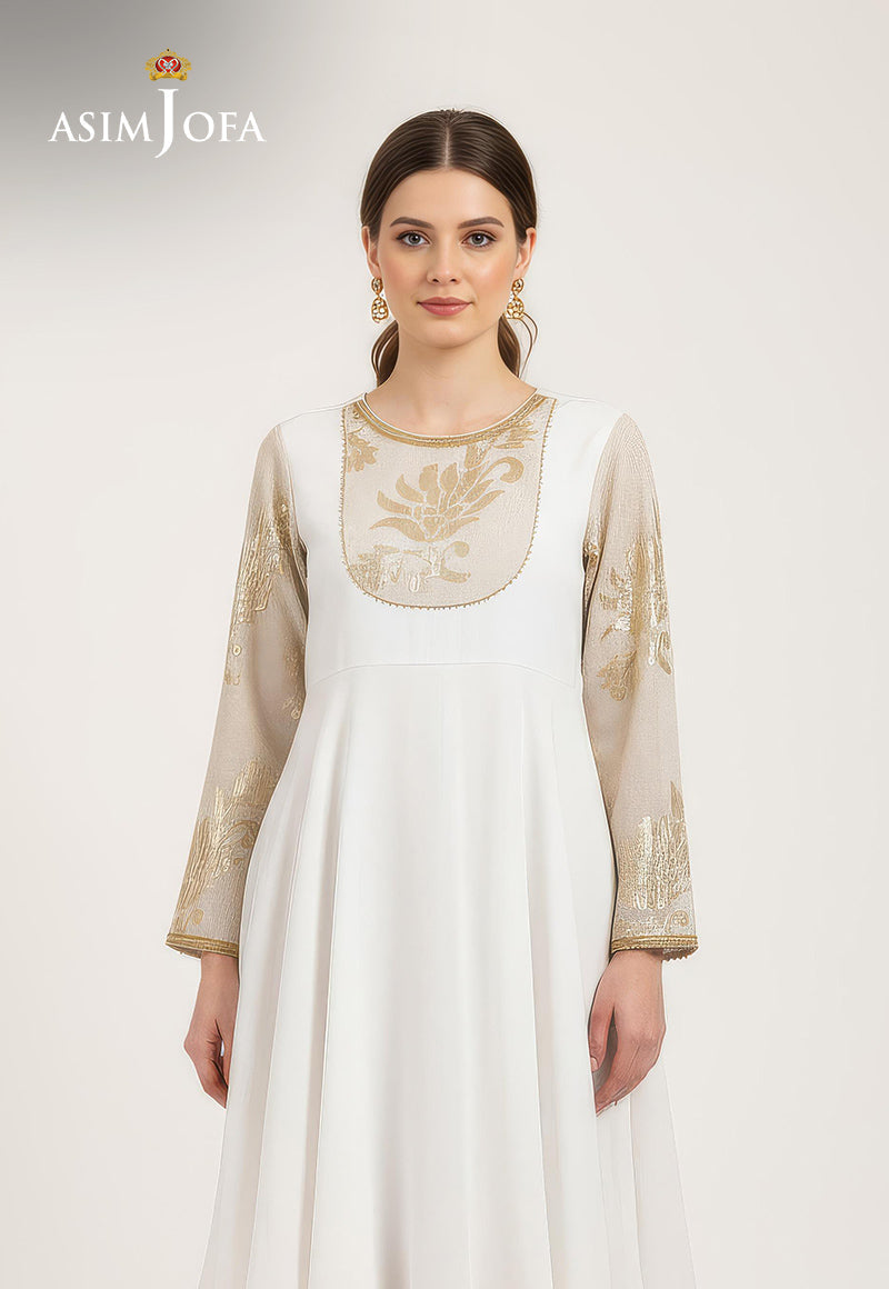 AJDSAI-653 EMBROIDERED CHIFFON STITCHED 2 PCS