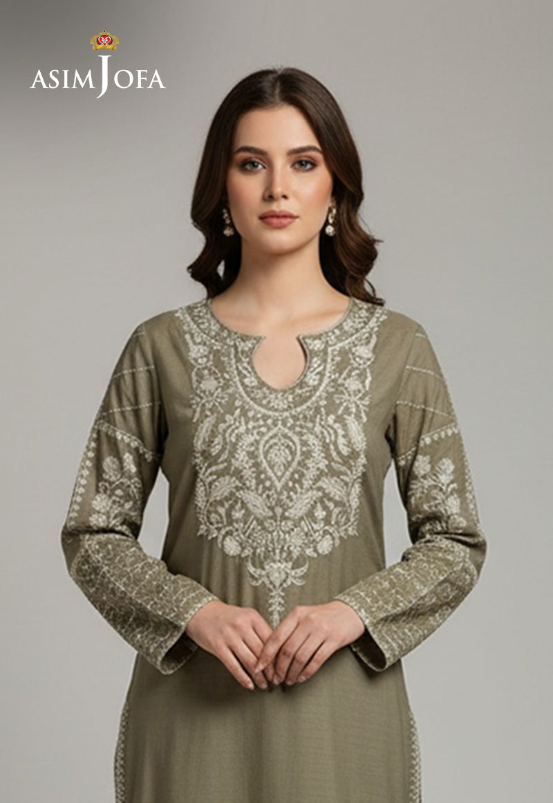AJDSAI-666 EMBROIDERED LINEN STITCHED 1 PC